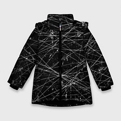Куртка зимняя для девочки ТЕКСТУРА ГРАНЖ GRUNGE, цвет: 3D-черный