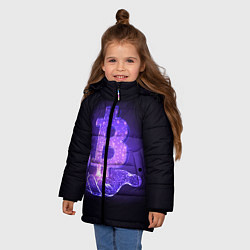 Куртка зимняя для девочки BITCOIN IN HAND БИТКОИН, цвет: 3D-красный — фото 2