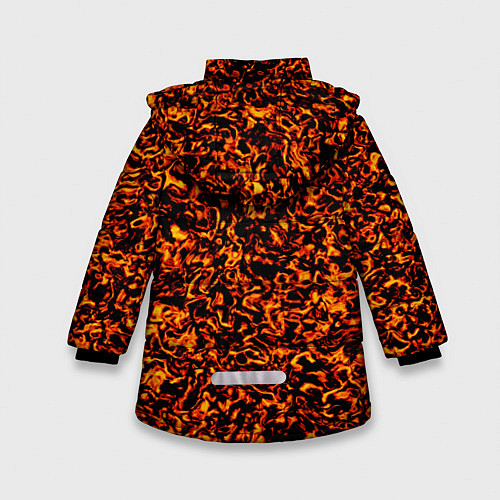 Зимняя куртка для девочки Лавовые разводы / 3D-Черный – фото 2