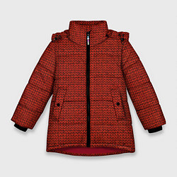 Куртка зимняя для девочки Красная вязь, цвет: 3D-красный