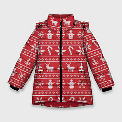 Зимняя куртка для девочки Новогодний атрибуты