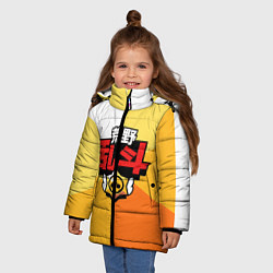 Куртка зимняя для девочки БРАВЛ СТАРС КИТАЙСКИЕ Иероглифы - BRAWL STARS, цвет: 3D-черный — фото 2