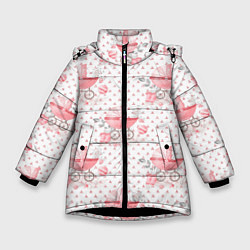 Куртка зимняя для девочки Детская коляска, цвет: 3D-черный
