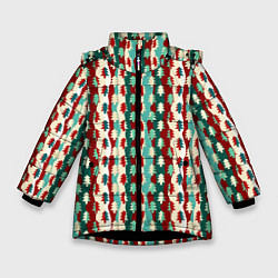 Куртка зимняя для девочки Маленькие Ёлочки, цвет: 3D-черный