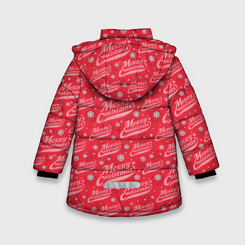 Зимняя куртка для девочки Merry Christmas рождество / 3D-Красный – фото 2