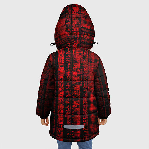 Зимняя куртка для девочки КРАСНАЯ МАТРИЦА / 3D-Светло-серый – фото 4