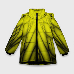 Куртка зимняя для девочки Абстракция 535, цвет: 3D-черный