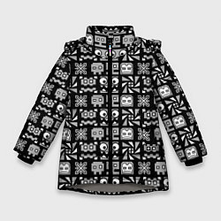 Зимняя куртка для девочки Geometry Dash Cubes