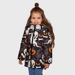 Куртка зимняя для девочки Мрачный праздник, цвет: 3D-черный — фото 2