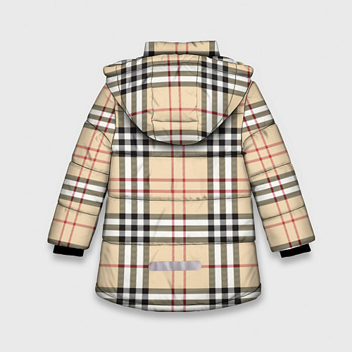 Зимняя куртка для девочки Клетчатый принт в стиле Burberry / 3D-Красный – фото 2