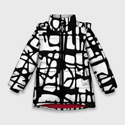 Зимняя куртка для девочки Черно-Белый мотив Cantabrigiensia, подходящий для