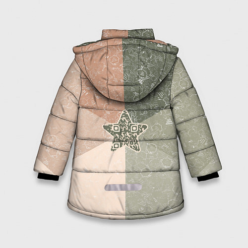 Зимняя куртка для девочки Звезда на фоне АПВ 6 1 2 / 3D-Черный – фото 2