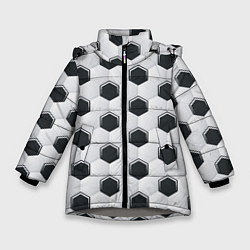 Зимняя куртка для девочки Текстура футбольного мяча