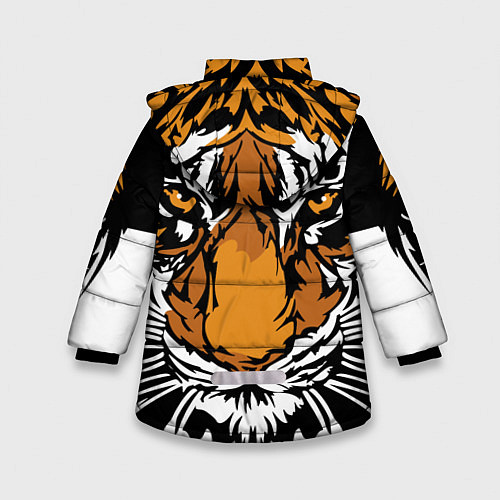 Зимняя куртка для девочки Взгляд хозяина джунглей / 3D-Черный – фото 2