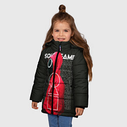 Куртка зимняя для девочки Сыграй в Кальмара, цвет: 3D-черный — фото 2