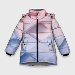 Куртка зимняя для девочки Треугольники для тебя, цвет: 3D-светло-серый