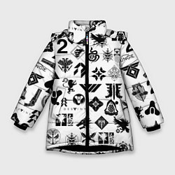 Куртка зимняя для девочки DESTINY 2 LOGO PATTERN ДЕСТИНИ, цвет: 3D-черный