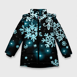 Зимняя куртка для девочки Космические снежинки