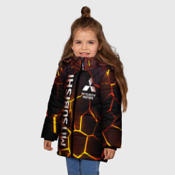 Куртка зимняя для девочки Митсубиси подсветка 3D плит, цвет: 3D-красный — фото 2