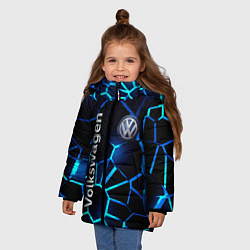 Куртка зимняя для девочки Фольксваген 3D плиты, цвет: 3D-красный — фото 2