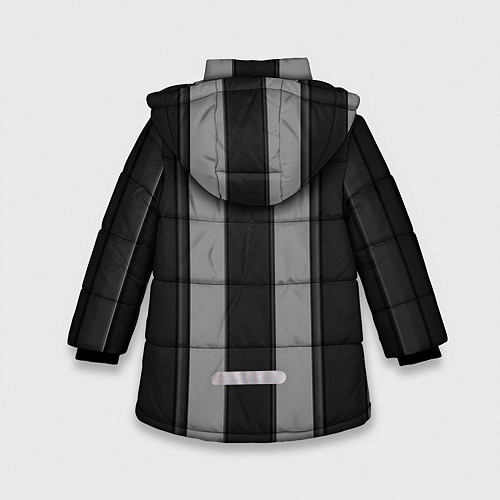 Зимняя куртка для девочки Ретро полосы / 3D-Черный – фото 2