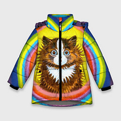 Зимняя куртка для девочки Радужный кот Луиса Уэйна