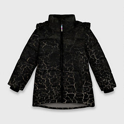 Куртка зимняя для девочки Квадрат Малевича как фон, цвет: 3D-светло-серый