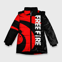 Куртка зимняя для девочки GARENA FREE FIRE СИМВОЛ ИГРЫ ЛОГО, цвет: 3D-черный