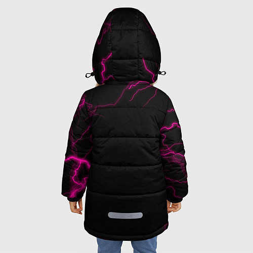Зимняя куртка для девочки Игра в кальмара смотрящий тут как тут / 3D-Красный – фото 4