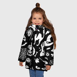 Куртка зимняя для девочки Микс, цвет: 3D-черный — фото 2