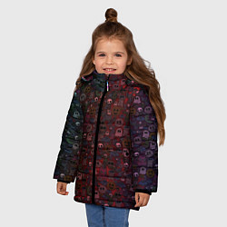 Куртка зимняя для девочки Большой хэллоуин, цвет: 3D-светло-серый — фото 2