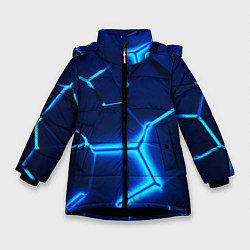 Зимняя куртка для девочки 3D ПЛИТЫ NEON STEEL НЕОНОВЫЕ ПЛИТЫ
