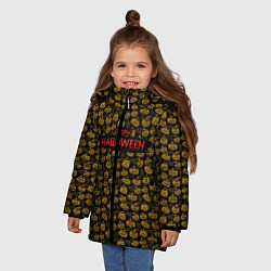 Куртка зимняя для девочки Happy Хэллоуин, цвет: 3D-черный — фото 2
