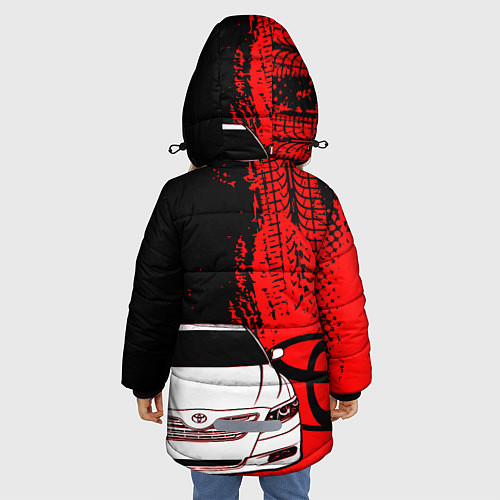 Зимняя куртка для девочки Camry Toyota glitch / 3D-Светло-серый – фото 4