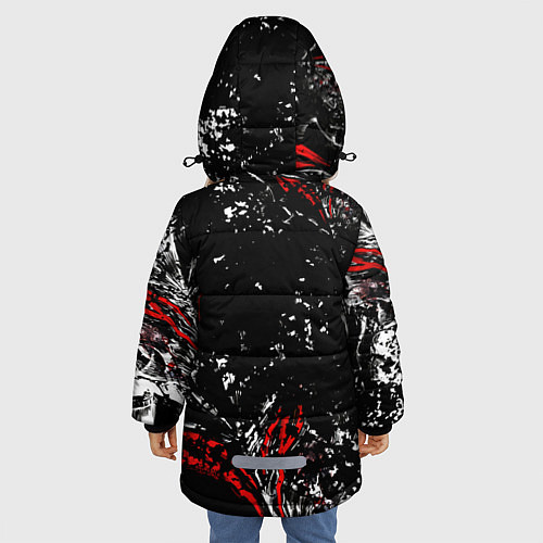 Зимняя куртка для девочки Берсерк Черная маска / 3D-Красный – фото 4