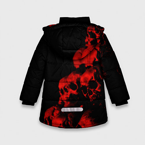 Зимняя куртка для девочки Черепа свалка / 3D-Черный – фото 2