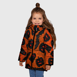 Куртка зимняя для девочки Halloween print, цвет: 3D-черный — фото 2