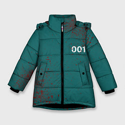 Куртка зимняя для девочки Игра в кальмара: Персонаж 001, цвет: 3D-черный