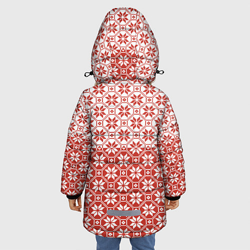 Зимняя куртка для девочки Алатырь Славянский Символ / 3D-Красный – фото 4