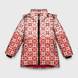 Куртка зимняя для девочки Алатырь Славянский Символ, цвет: 3D-красный