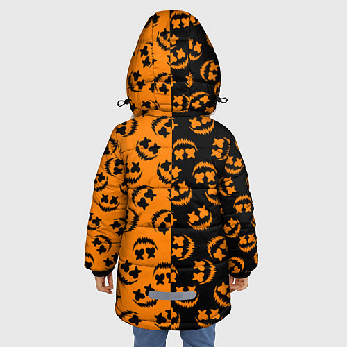 Зимняя куртка для девочки УЛЫБКА ТЫКВЫ ХЕЛЛОУИН / 3D-Красный – фото 4