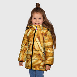 Куртка зимняя для девочки Картошка фриФастфуд, цвет: 3D-светло-серый — фото 2