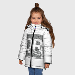 Куртка зимняя для девочки Полный QR, цвет: 3D-черный — фото 2