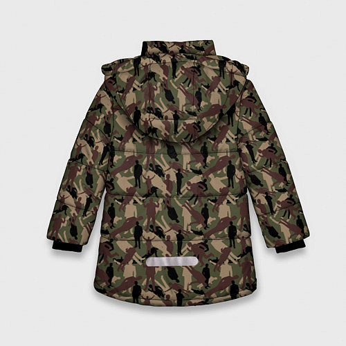 Зимняя куртка для девочки Бизнесмен камуфляж / 3D-Черный – фото 2