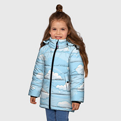 Куртка зимняя для девочки Зимние облака, цвет: 3D-черный — фото 2