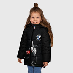 Куртка зимняя для девочки BMW МИНИМЛ, цвет: 3D-черный — фото 2