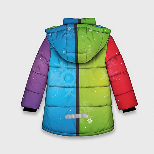Зимняя куртка для девочки Цветное рождество Snowflake / 3D-Черный – фото 2