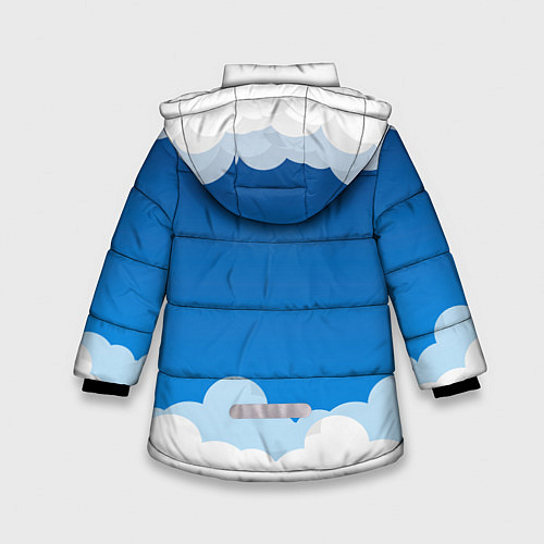 Зимняя куртка для девочки Полёт в облаках / 3D-Черный – фото 2