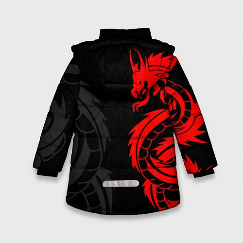 Зимняя куртка для девочки Токийские Мстители: Красный дракон / 3D-Черный – фото 2