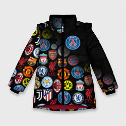 Куртка зимняя для девочки PSG LOGOBOMBING, цвет: 3D-красный